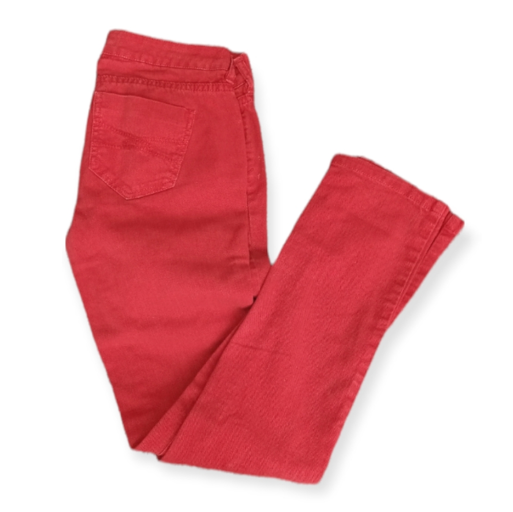 ARIZONA JEAN COMPANY size 3 deep red straight leg denim jeans